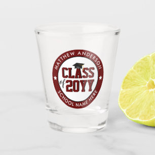 Class of 2024 Burgundy Graduate Graduation Shot Glass