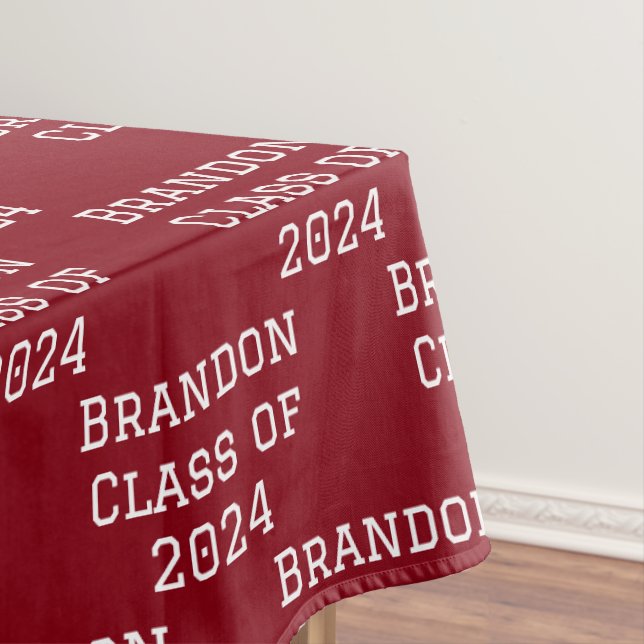 Class of 2024 Burgundy University Graduation Tablecloth (In Situ)