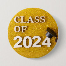 Class of 2024 Button - Gold