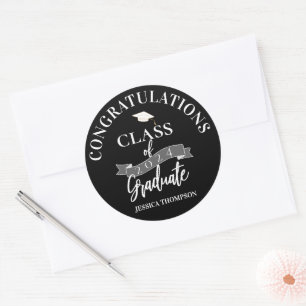Class of 2024 Congrats Graduate Graduation Classic Round Sticker