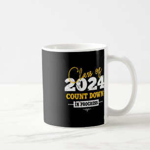 Class Of 2024 Count Down Fun Grad 2022 First Day J Coffee Mug