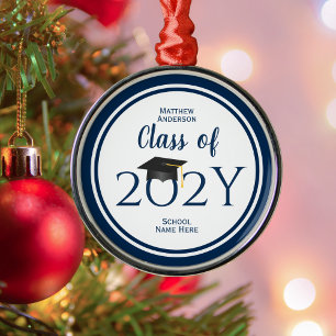 Class of 2024 Elegant Graduation Cap Graduate Metal Tree Decoration