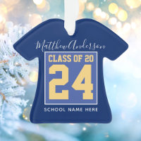 Class of 2024 Elegant Royal Blue & Gold Graduation