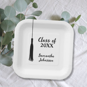 Class of 2024 Grad Tassel Personalised Graduation Paper Plate
