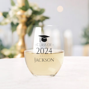 Class of 2024 Graduate Custom Stemless Wine Glass