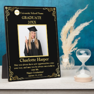 Class of 2024 Graduate Image   gold & black Award Plaque