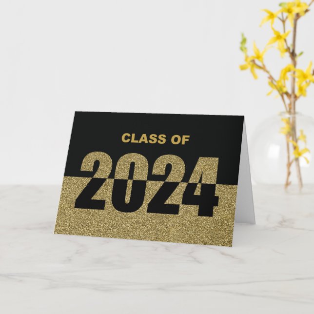 Class of 2024 Graduation Congratulations Gold Card (Yellow Flower)