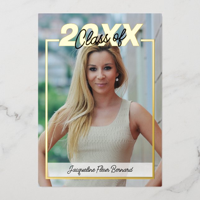 Class of 2024 Graduation Elegant Black & Gold (Front)