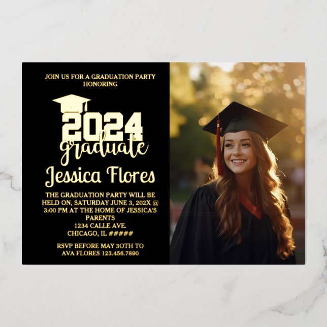 CLASS OF 2024 GRADUATION FOIL INVITE (Front)