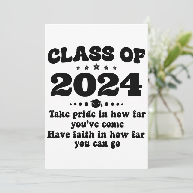 Class of 2024 Graduation Gifts Personalised Invitation (Standing Front)