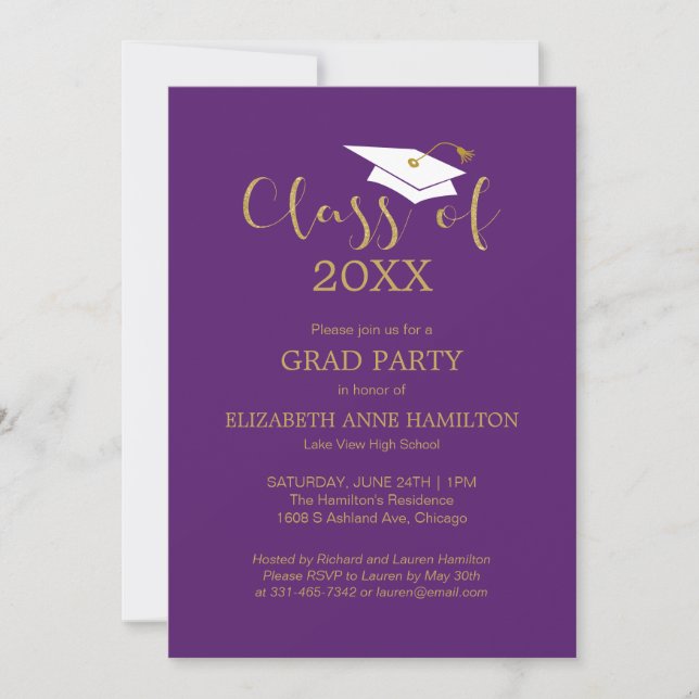 Class of 2024 High School Grad Party Invitations (Front)