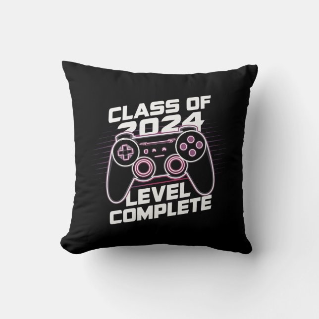 Class Of 2024 Level Complete Senior Graduation Cushion (Front)