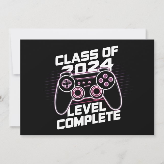 Class Of 2024 Level Complete Senior Graduation Invitation (Front)