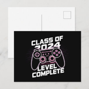 Class Of 2024 Level Complete Senior Graduation Postcard
