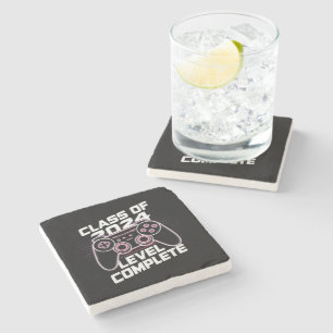 Class Of 2024 Level Complete Senior Graduation Stone Coaster
