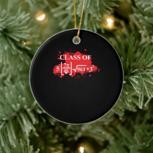 Class Of 2024 Math Geek Funny Pi 8th Grade Graduat Ceramic Tree Decoration