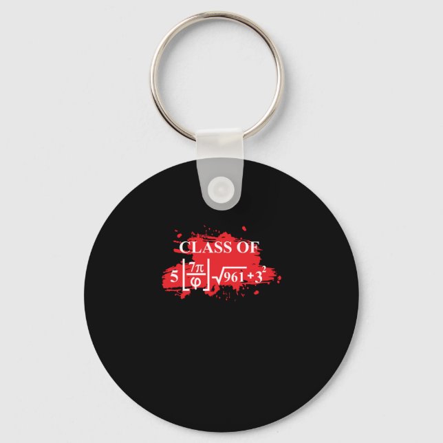 Class Of 2024 Math Geek Funny Pi 8th Grade Graduat Key Ring (Front)