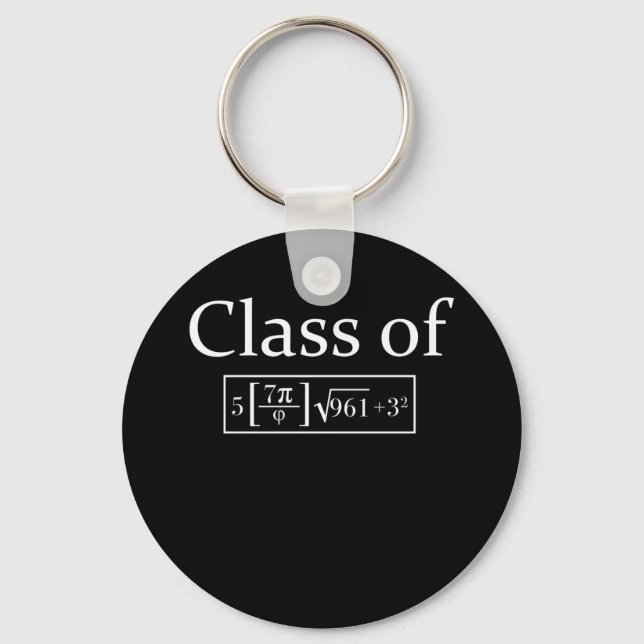 Class of 2024 Math Geek Pi 8th Grade Graduation Key Ring (Front)