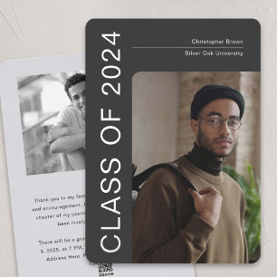 Class of 2024, minimalist photo graduation cards
