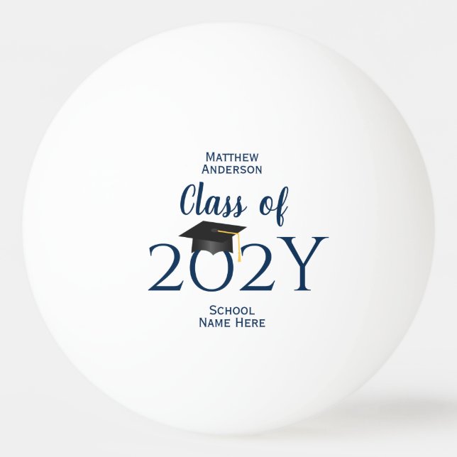 Class of 2024 Minimalist Typography Graduation Ping Pong Ball (Front)
