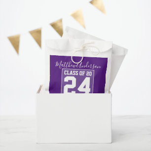 Class of 2024 Modern Royal Purple Graduation Party Favour Bags