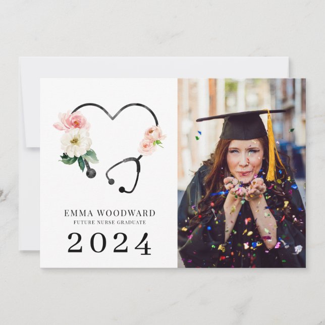 Class Of 2024 Nurse Graduation Photo Announcement (Front)