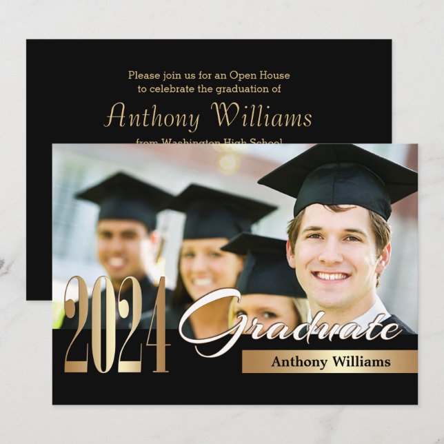 Class of 2024 | Photo Graduation Party  Invitation (Front/Back)