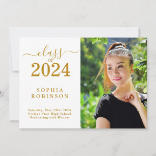 Class of 2024 Photo Simple Graduation Announcement
