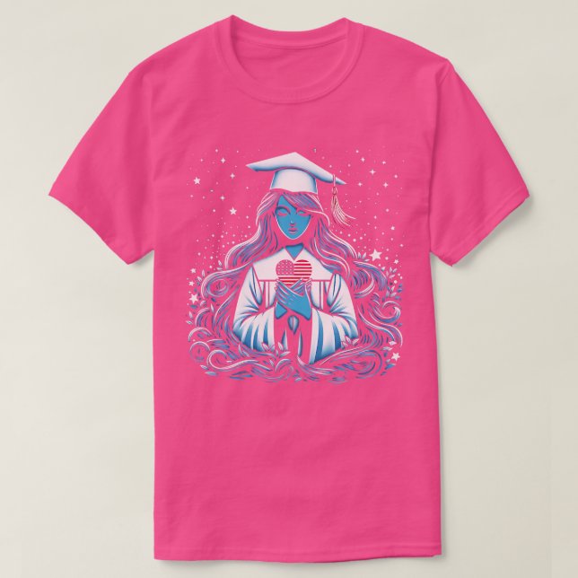 Class of 2024 Senior Graduation 4th of july Funny  T-Shirt (Design Front)