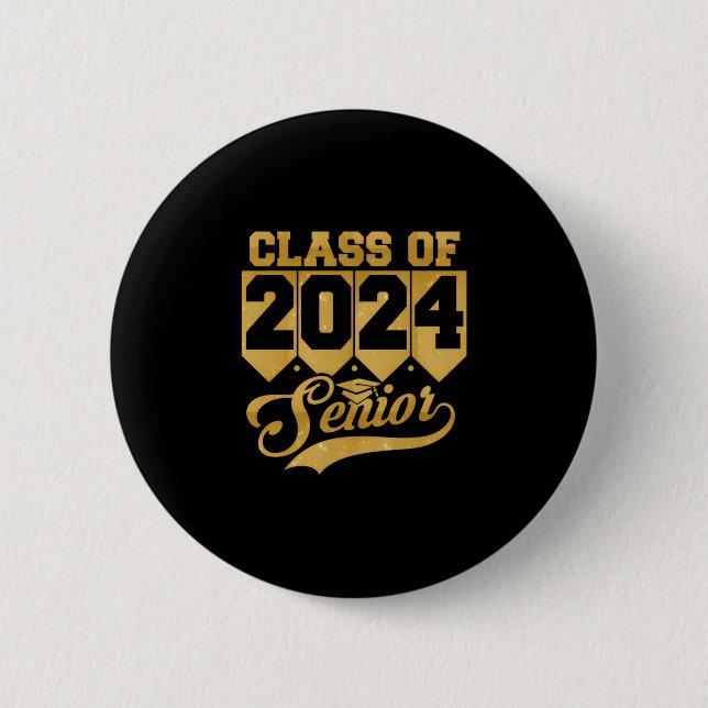Class Of 2024 Senior High School 6 Cm Round Badge (Front)