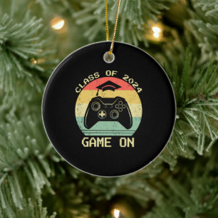Class Of 2024 Senior Video Gamer Game On Graduatio Ceramic Tree Decoration