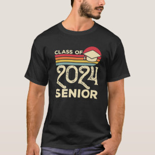 Class Of 2024 Senior Vintage Graduation Boys Girls T-Shirt