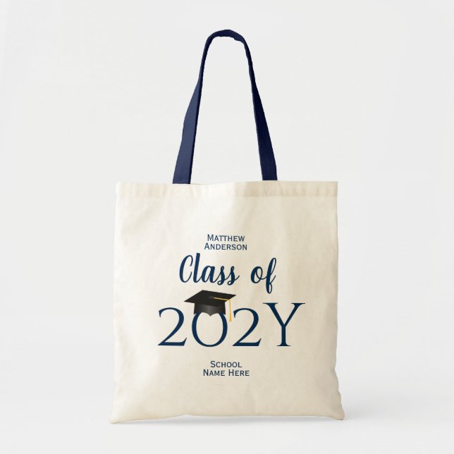 Class of 2024 Simple Elegant Typography Graduation Tote Bag (Front)