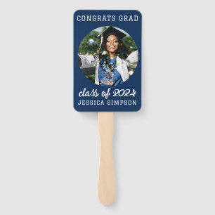 Class of 2024 simple Graduation photo modern Hand Fan