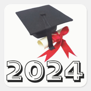 Class of 2024 White Cap Square Sticker by Janz