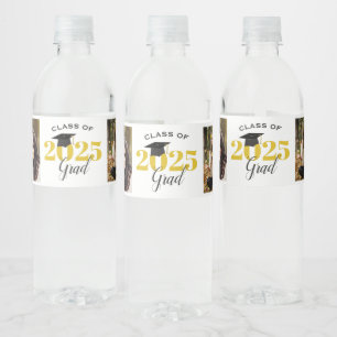 Class of 2025 2 photos Graduation Water Bottle Label