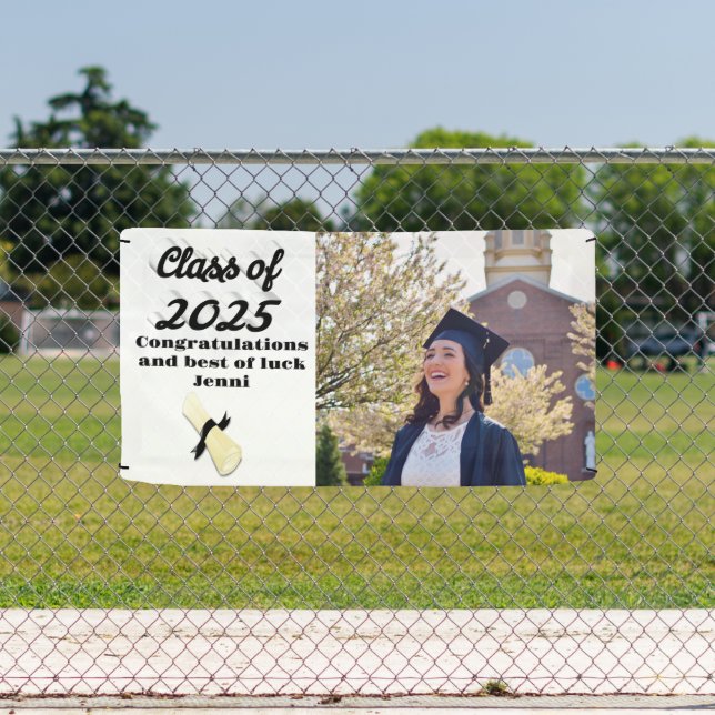 Class of 2025 black script graduation  photo  banner (Insitu)