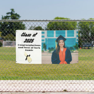 Class of 2025 black typograhy graduation photo  banner
