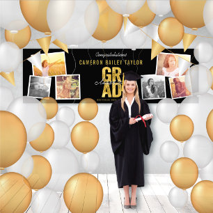 Class Of 2025 Bold GRAD 6 Photo Graduation Party Banner