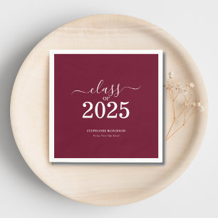 Class of 2025 Burgundy Graduation Party Napkin