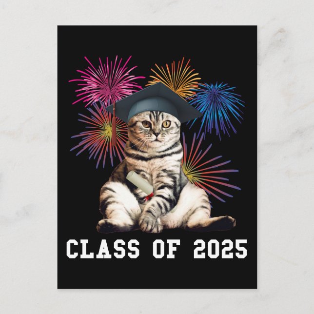 Class of 2025 Cat Lover Postcard (Front)