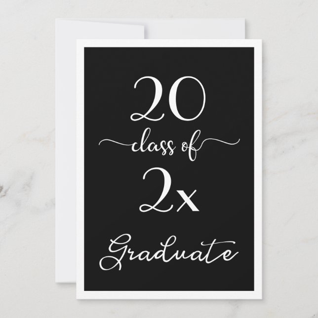 Class Of 2025 Chic Black White Graduation Party Invitation (Front)