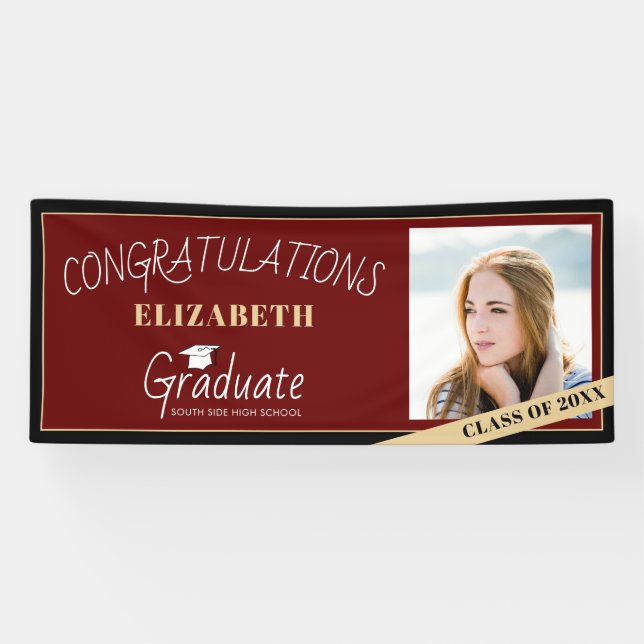 Class of 2025 Classic Photo Graduation Banner (Horizontal)