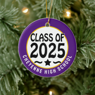 Class of 2025 Custom Photo Graduation Ceramic Tree Decoration