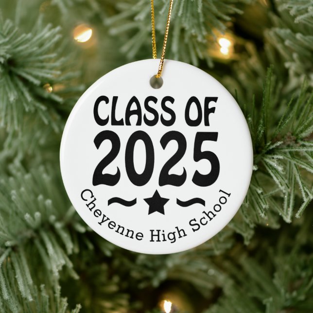 Class of 2025 Custom Photo Graduation Ceramic Tree Decoration (Tree)