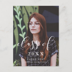 Class of 2025 elegant graduation photo postcard