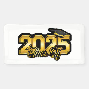 Class of 2025 Gold Numbers Graduation Banner