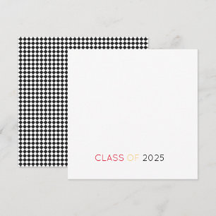 CLASS OF 2025 Grad Chequerboard School Colours Thank You Card