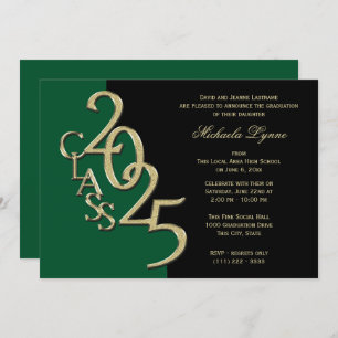 Class of 2025 Grad Gold with Colour Option Invitation