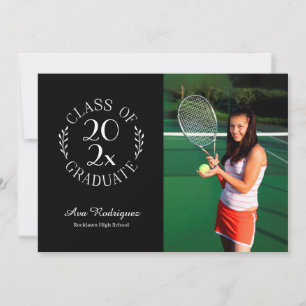 Class of 2025 Graduate 2 Photo Black Graduation Announcement